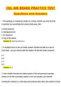 CDL Air Brake Practice Test &lpar;Latest 2026 &sol; 2027 Update&rpar; Questions and Verified Answers &vert; 100&percnt; Correct &vert; Grade A&plus;&period;