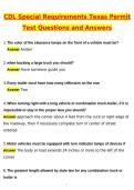 CDL Special Requirements Texas Permit Test &lpar;Latest 2026 &sol; 2027 Update&rpar; Questions and Verified Answers &vert; 100&percnt; Correct &vert; Grade A&plus;