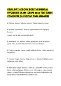 ORAL PATHOLOGY FOR THE DENTAL HYGIENIST EXAM SCRIPT 2026 TEST BANK COMPLETE QUESTIONS AND ANSWERS