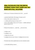 ORAL PATHOLOGY FOR THE DENTAL HYGIENIST EXAM STUDY GUIDE 2026 TEST BANK WITH FULL SOLUTIONS
