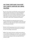 UHC ETHNIC EVENTS BASIC EXAM SCRIPT 2026 COMPLETE QUESTIONS AND VERIFIED SOLUTIONS