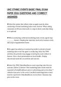 UHC ETHNIC EVENTS BASIC FINAL EXAM PAPER 2026 QUESTIONS AND CORRECT ANSWERS