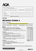 AQA GCSE RELIGIOUS STUDIES A Paper 1 Buddhism QP MAY 2025