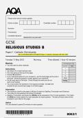 AQA GCSE RELIGIOUS STUDIES B Paper 1 Catholic Christianity QP MAY 2025 