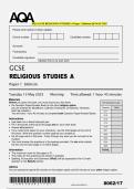 AQA GCSE RELIGIOUS STUDIES A Paper 1 Sikhism QP MAY 2025