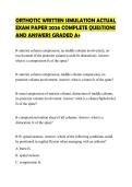 ORTHOTIC WRITTEN SIMULATION ACTUAL EXAM PAPER 2026 COMPLETE QUESTIONS AND ANSWERS GRADED A&plus;