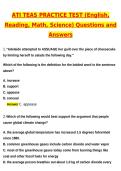 ATI TEAS Practice Test &lpar;English&comma; Reading&comma; Math&comma; Science&rpar; &lpar;Latest 2026 &sol; 2027 Update&rpar; Questions and Verified Answers &vert; 100&percnt; Correct &vert; Grade A&plus;