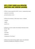 OTP 2 STUDY GUIDE 2026 UPDATED QUESTIONS AND VERIFIED ANSWERS