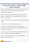 FINA 3315 Practice midterm Exam 1 Questions  with Correct Answers &vert; Updated &lpar;100&percnt;  Correct Answers&rpar;