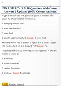 FINA 3315 Ch&period; 9 & 10 Questions with Correct  Answers &vert; Updated &lpar;100&percnt; Correct Answers&rpar;