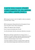 PA MOTOR VEHICLE DAMAGE APPRAISER'S LICENSE EXAMINATION TEST 2026 QUESTIONS WITH CORRECT ANSWERS GRADED A&plus;