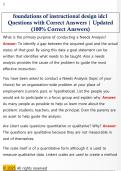 foundations of instructional design idc1  Questions with Correct Answers &vert; Updated  &lpar;100&percnt; Correct Answers&rpar; 