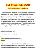 ALS PRACTICE EXAM Newest 2026 Questions and Answers &lpar;Latest 2026 &sol; 2027 Update&rpar; &lpar;Verified Answers&rpar; 100&percnt; Correct &vert; Grade A&plus;