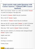 Gojet security study guide Questions with  Correct Answers &vert; Updated &lpar;100&percnt; Correct  Answers&rpar; 