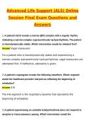 Advanced Life Support &lpar;ALS&rpar; Online Session Final Exam Newest 2026 Questions and Answers &lpar;Latest 2026 &sol; 2027 Update&rpar; &lpar;Verified Answers&rpar; 100&percnt; Correct &vert; Grade A&plus;