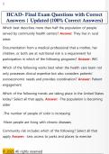 HCAD- Final Exam Questions with Correct  Answers &vert; Updated &lpar;100&percnt; Correct Answers&rpar;