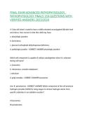 FINAL EXAM ADVANCED PATHOPHYSIOLOGY&comma; PATHOPHYSIOLOGY FINALS 159 QUESTIONS WITH VERIFIED ANSWERS 2025&sol;2026&comma;100&percnt;CORRECT