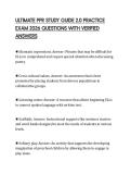 ULTIMATE PPR STUDY GUIDE 2&period;0 PRACTICE EXAM 2026 QUESTIONS WITH VERIFIED ANSWERS