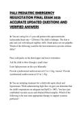 PALS PEDIATRIC EMERGENCY RESUSCITATION FINAL EXAM 2025 ACCURATE UPDATED QUESTIONS AND VERIFIED ANSWERS