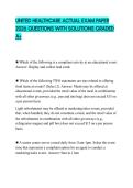 UNITED HEALTHCARE ACTUAL EXAM PAPER 2026 QUESTIONS WITH SOLUTIONS GRADED A&plus;