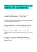 UNITED HEALTHCARE EXAMINATION TEST 2026 QUESTIONS WITH ANSWERS GRADED A&plus;