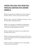 UNITIZED STRUCTURAL BODY REPAIR FINAL PAPER 2026 QUESTIONS WITH ANSWERS GRADED A&plus;