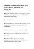 PARAMEDIC PHARMACOLOGY FINAL PAPER 2026 COMPLETE QUESTIONS AND SOLUTIONS