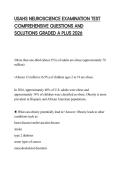 USAHS NEUROSCIENCE EXAMINATION TEST COMPREHENSIVE QUESTIONS AND SOLUTIONS GRADED A PLUS 2026