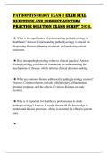PATHOPHYSIOLOGY EXAM 3 EXAM FULL QUESTIONS AND CORRECT ANSWERS PRACTICE SOLUTION EXAMS SCRIPT 2026&period;