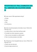 PATHOPHYSIOLOGY FINAL EXAMINATION 2026 FULL QUESTIONS AND SOLUTIONS GRADED A&plus;