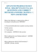 ADVANCED PHARMACOLOGY FINAL 2026-2027 EXAM UTA&vert; ALL QUESTIONS AND CORRECT DETAILED ANSWERS &vert; RATED A &plus; &vert; NEW AND REVISED