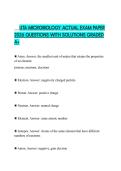 UTA MICROBIOLOGY ACTUAL EXAM PAPER 2026 QUESTIONS WITH SOLUTIONS GRADED A