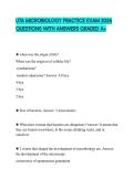 UTA MICROBIOLOGY PRACTICE EXAM 2026 QUESTIONS WITH ANSWERS GRADED A&plus;