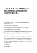 UTA MICROBIOLOGY THOLEN ACTUAL EXAM PAPER 2026 QUESTIONS WITH SOLUTIONS GRADED A&plus;