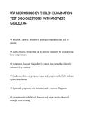 UTA MICROBIOLOGY THOLEN EXAMINATION TEST 2026 QUESTIONS WITH ANSWERS GRADED A&plus;