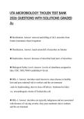 UTA MICROBIOLOGY THOLEN TEST BANK 2026 QUESTIONS WITH SOLUTIONS GRADED A&plus;