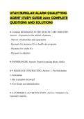 UTAH BURGLAR ALARM QUALIFYING AGENT STUDY GUIDE 2026 COMPLETE QUESTIONS AND SOLUTIONS