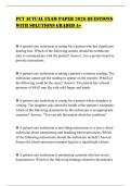 PCT ACTUAL EXAM PAPER 2026 QUESTIONS WITH SOLUTIONS GRADED A&plus;