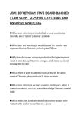 UTAH ESTHETICIAN STATE BOARD BUNDLED EXAM SCRIPT 2026 FULL QUESTIONS AND ANSWERS GRADED A&plus;