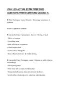 UTAH LEO ACTUAL EXAM PAPER 2026 QUESTIONS WITH SOLUTIONS GRADED A&plus;