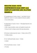 PEDIATRIC EXAM 1 NOTES COMPREHENSIVE EXAM SCRIPT 2026 COMPLETE QUESTIONS AND SOLUTIONS GRADED A&plus;