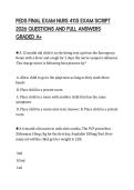 PEDS FINAL EXAM NURS 4115 EXAM SCRIPT 2026 QUESTIONS AND FULL ANSWERS GRADED A&plus;