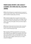 PENNSYLVANIA PROPERTY AND CASUALTY LICENSING TEST PAPER 2026 FULL SOLUTION VERIFIED