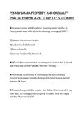 PENNSYLVANIA PROPERTY AND CASUALTY PRACTICE PAPER 2026 COMPLETE SOLUTIONS