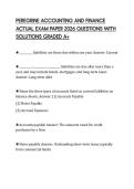 PEREGRINE ACCOUNTING AND FINANCE ACTUAL EXAM PAPER 2026 QUESTIONS WITH SOLUTIONS GRADED A&plus;