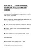 PEREGRINE ACCOUNTING AND FINANCE EXAM SCRIPT 2026 QUESTIONS WITH ANSWERS
