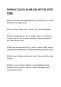 PHARMACOLOGY EXAM 2026 MASTER STUDY EXAM