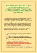 HESI A2 CRITICAL THINKING ACTUAL EXAM 2026 &vert; 150 QUESTIONS AND CORRECT DETAILED ANSWERS WITH RATIONALE &vert; ALREADY A GRADED &vert; NEW AND REVISED