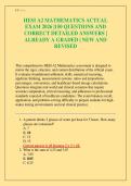 HESI A2 MATHEMATICS ACTUAL EXAM 2026 &vert;150 QUESTIONS AND CORRECT DETAILED ANSWERS &vert; ALREADY A GRADED &vert; NEW AND REVISED