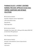PHARMACOLOGY A PATIENT CENTERED NURSING PROCESS APPROACH EXAM 2026 VERIFIED QUESTIONS AND DETAILED SOLUTIONS